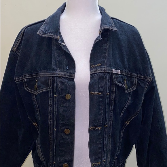 Guess vintage unisex black denim short jean jacket - Picture 2 of 16